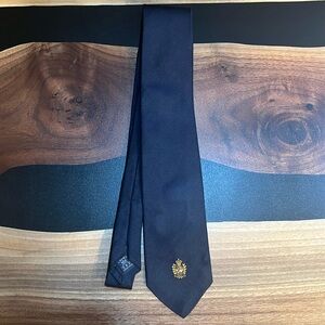 Vintage Polo Ralph Lauren Navy Blue Tie with Polo Crest